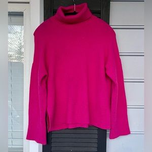 J. CREW Intense Pink Merino Wool and Alpaca Blend Turtleneck‎ Sweater